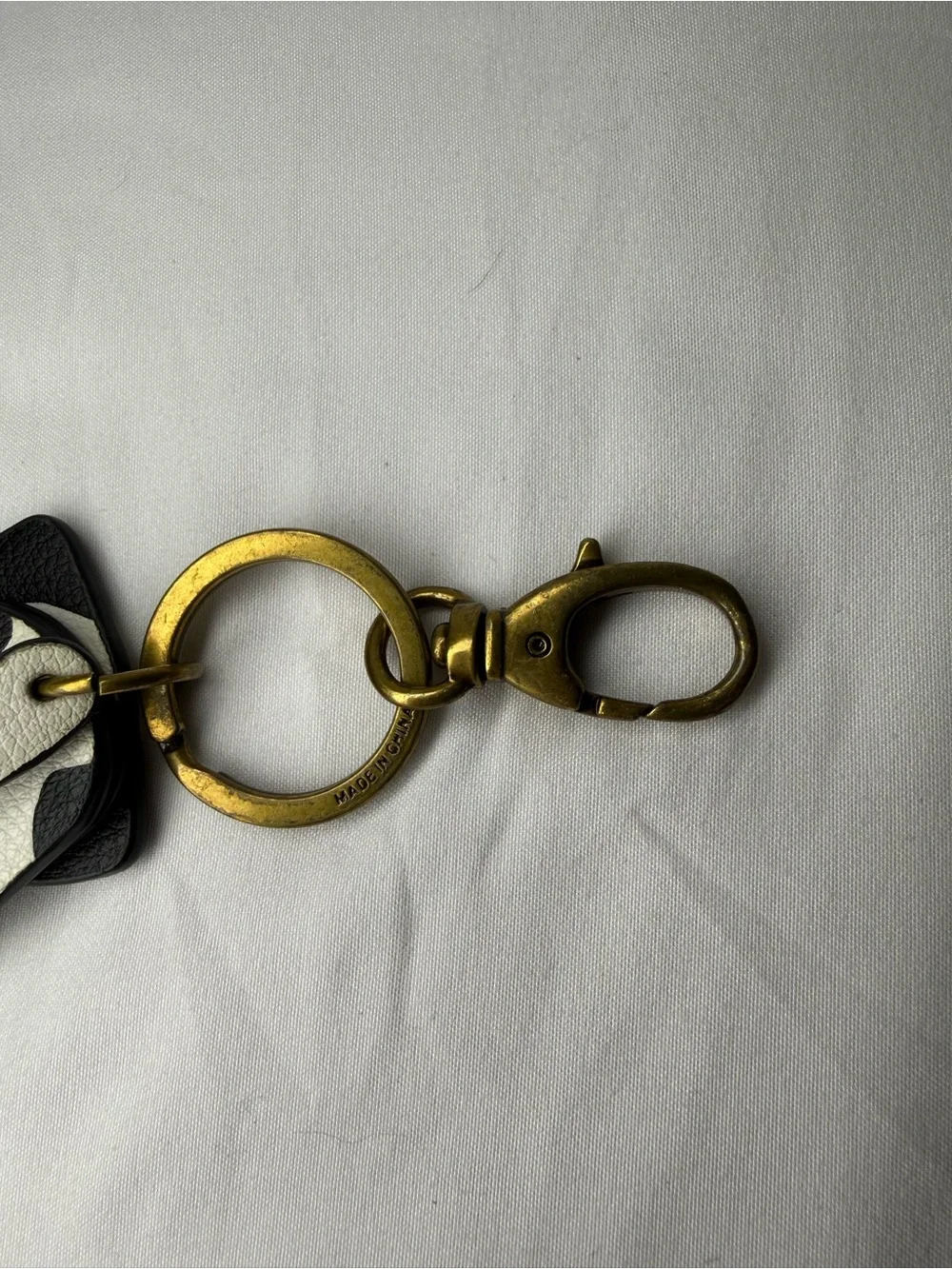 Fossil Dalmatian Dog Genuine Leather Keychain Key Fob Bag Charm